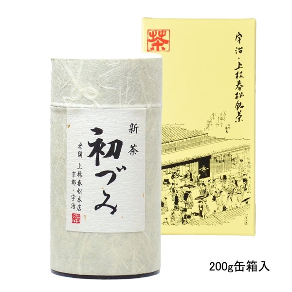 新茶 初づみ(200g和紙缶箱入  包装　￥4,320)