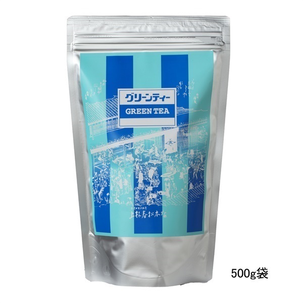 グリーンティー　袋(500g袋　¥1,296)